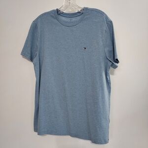 Tommy Hilfiger Men's T Shirt Size Medium Classic Logo Soft Heather Light Blue
